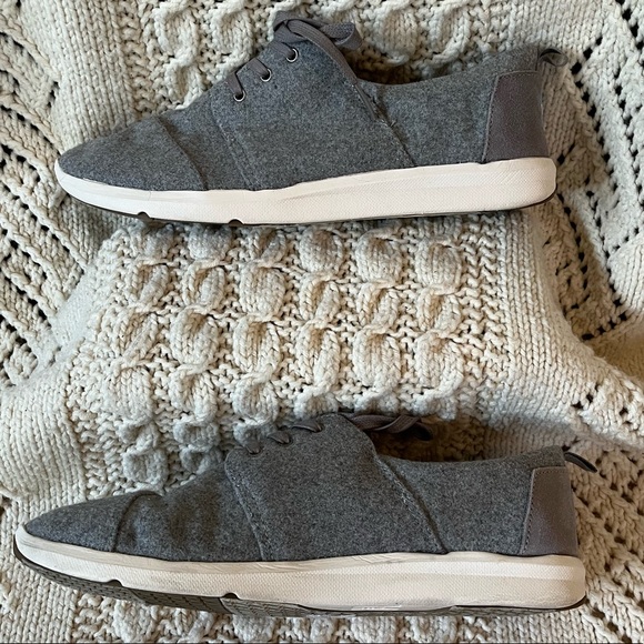 Toms gray felt lace up sneaker, W11 - Picture 4 of 7